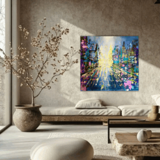 WHISPERS OF THE CITY AT NIGHT 100x108 cm